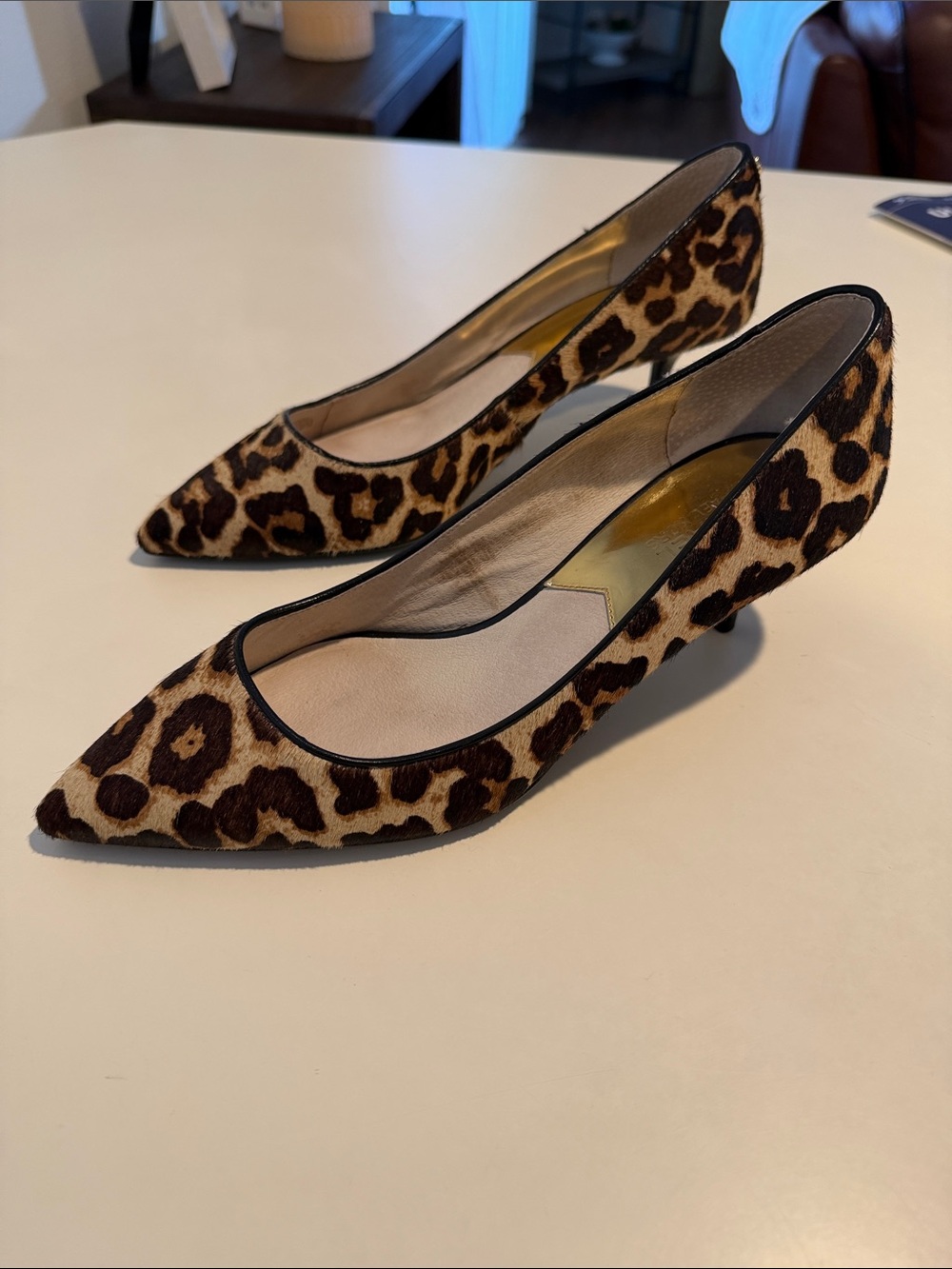 Michael Kors Leopard Print Pointed-Toe Heels - Brown/Black - Picture 3 of 10